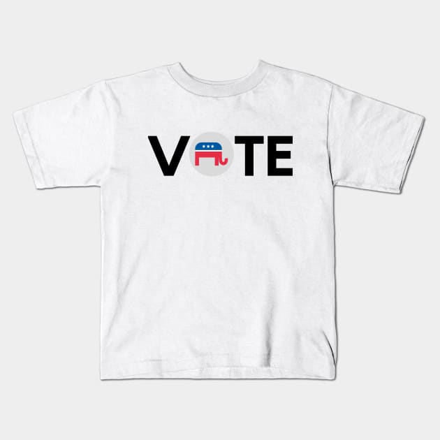 Vote Republican - Black Text Kids T-Shirt by Rebekah Thompson